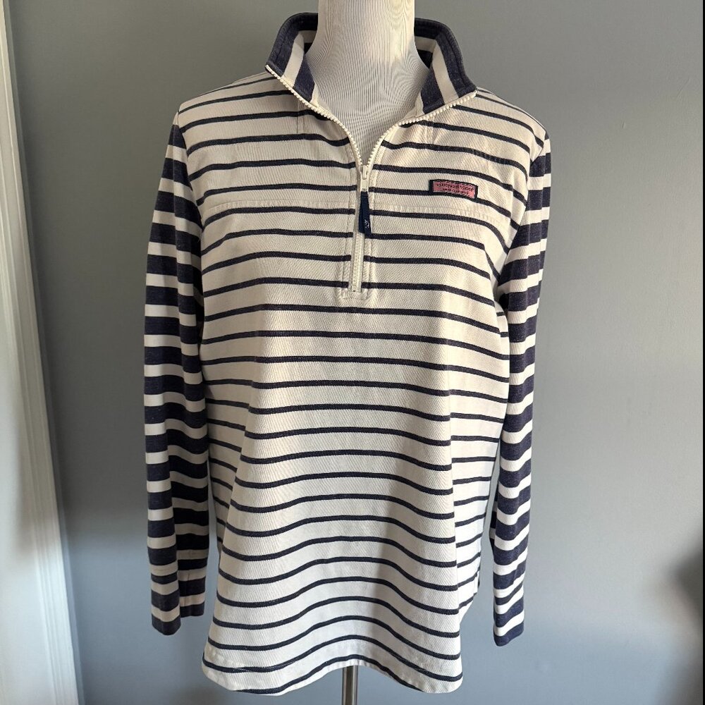 Vineyard Vines Women’s Navy & White Striped Shep Shirt